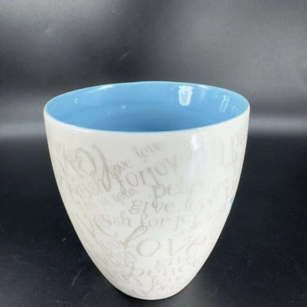 Starbucks WISH Peace Give Love 2005‎ Ceramic Coffee Tea Mug Cup 12 oz Multicolor